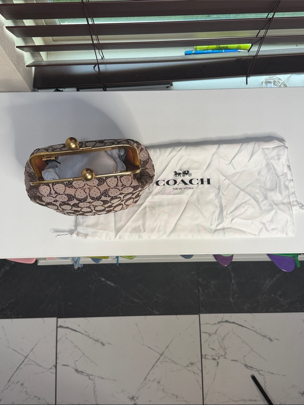 COACH Crystal Kisslock Top-Handle Bag -
B4/Burnished Amber - BNWT - Picture 11 of 11